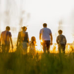 Family at Easter service