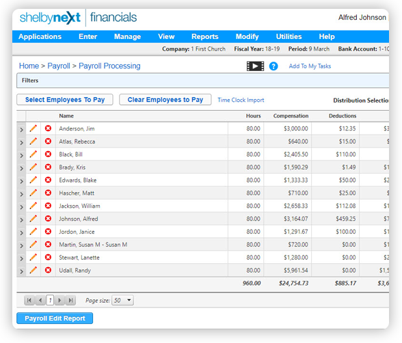 payroll screen