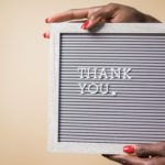 Picture of a letter board with "Thank You" written on it.